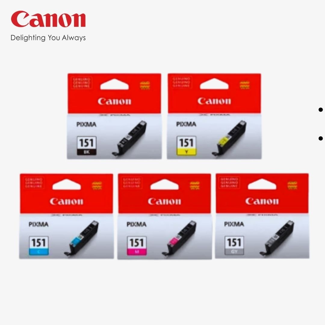 Kit Tintas Canon CLI-151XL Original BK C M Y GY para PIXMA MG5410 MG6310 IP7210 MX921 IX6810