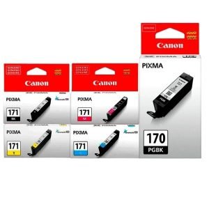 Kit Tintas Canon PGI-170BK + CLI-171 Original para PIXMA MG5710 MG6810 MG7710 TS5010 TS6010 TS8010 TS9010