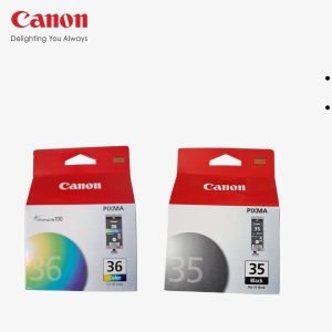 Pack Tintas Canon PGI-35 Negra + CLI-36 Tricolor Original para PIXMA iP100 iP110 mini260